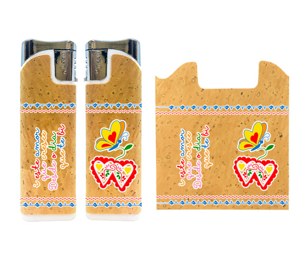 Rechargeable lighters with cork application