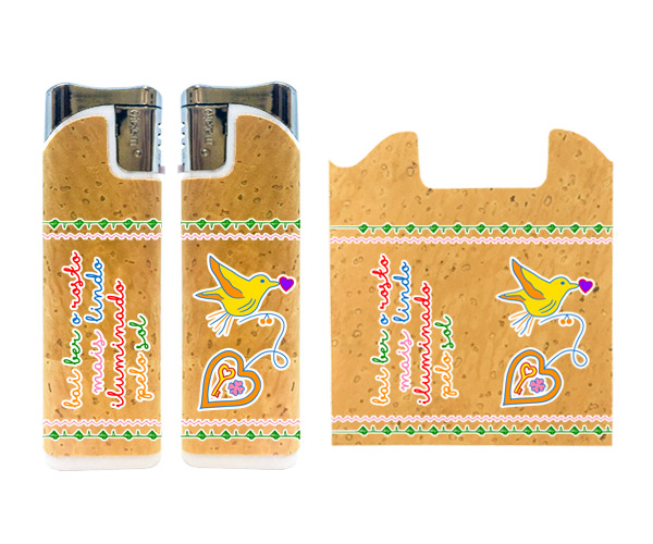 Rechargeable lighters with cork application