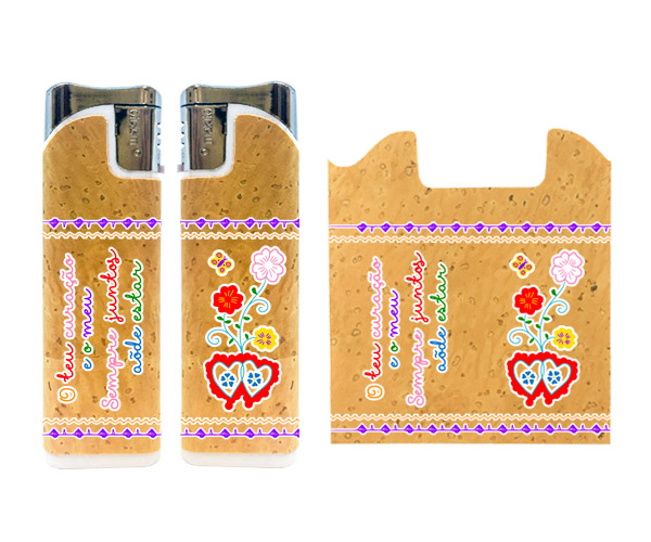 Rechargeable lighters with cork application