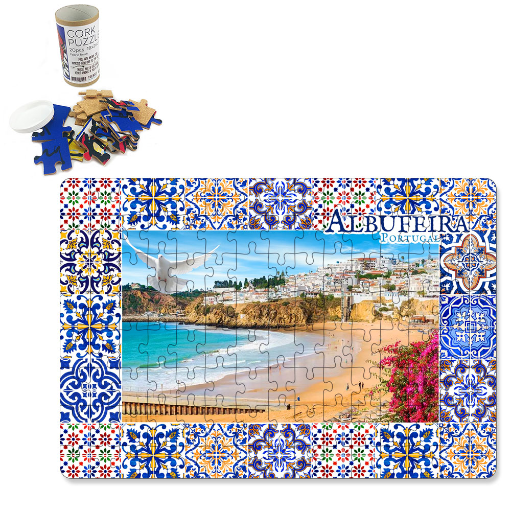 Puzzle with cardboard tube box