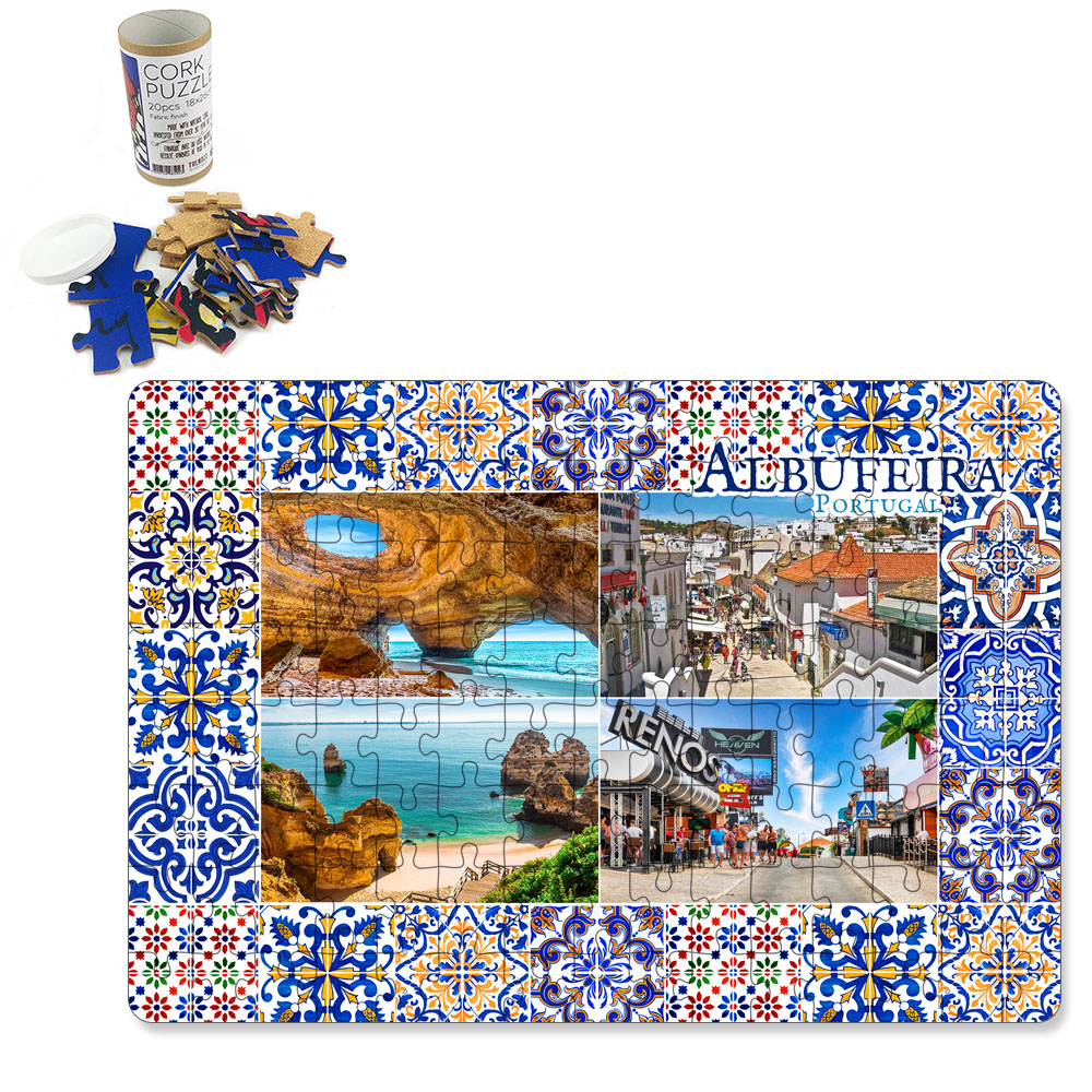 Puzzle with cardboard tube box