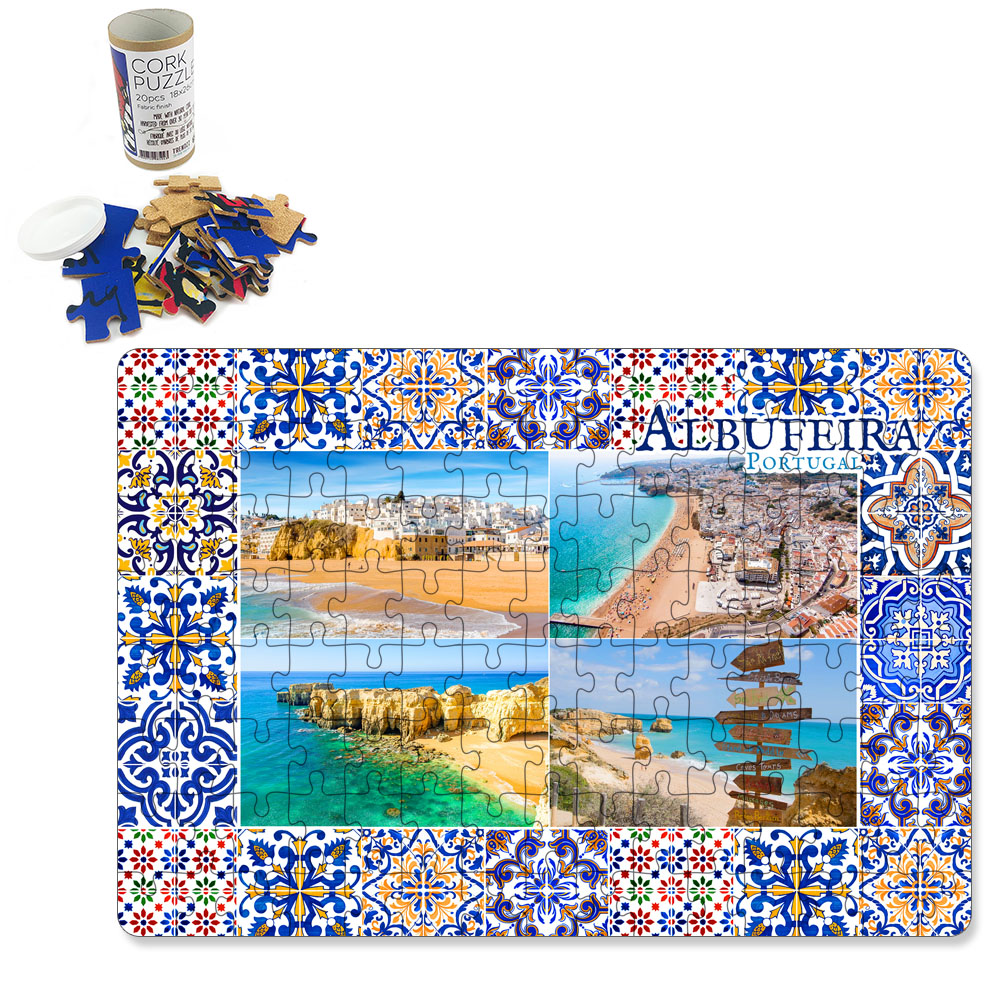 Puzzle with cardboard tube box