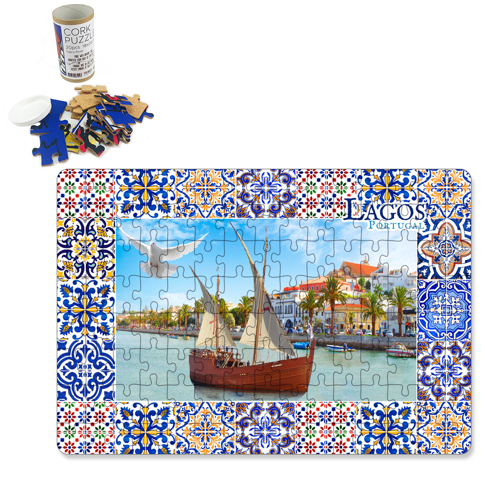 Puzzle with cardboard tube box