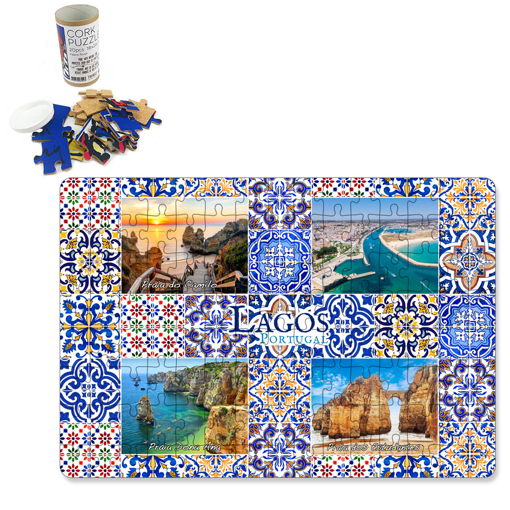 Puzzle with cardboard tube box