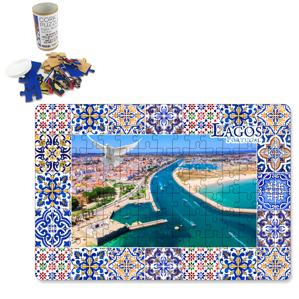 Puzzle with cardboard tube box