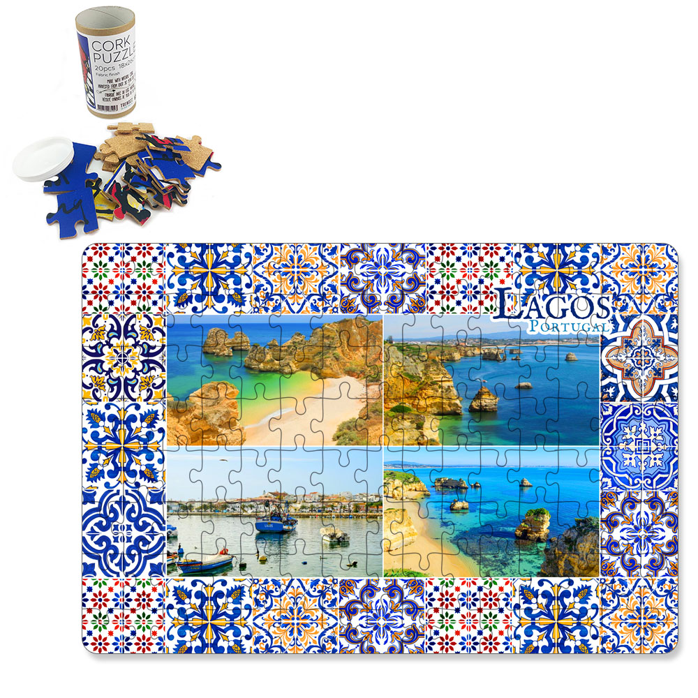 Puzzle with cardboard tube box