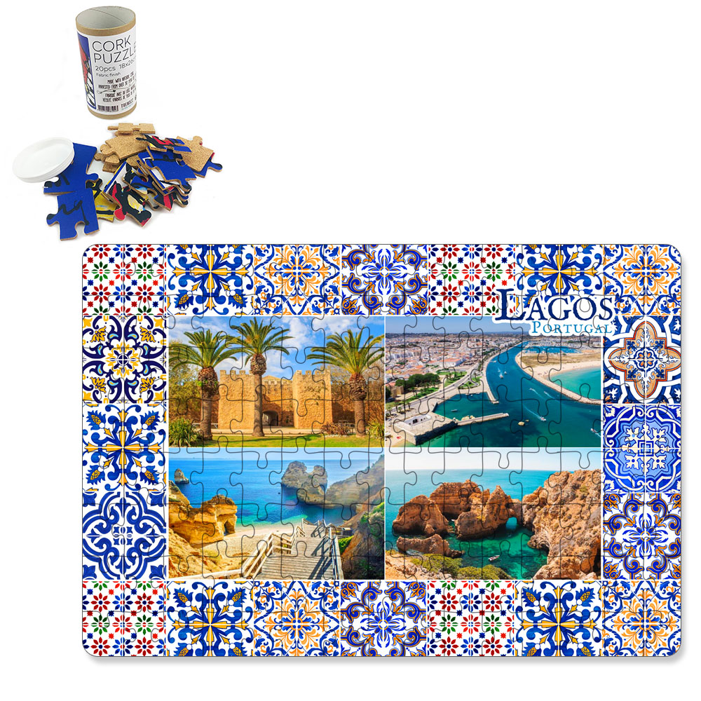 Puzzle with cardboard tube box