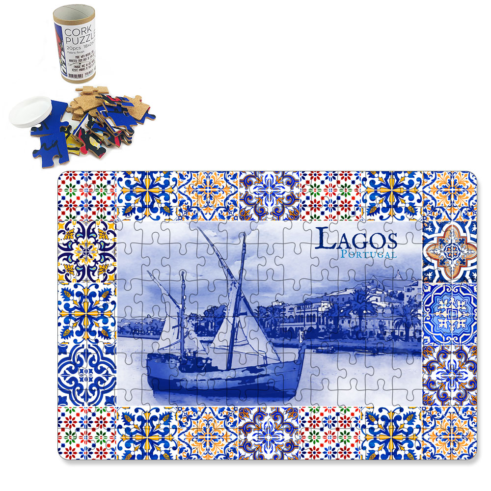 Puzzle with cardboard tube box