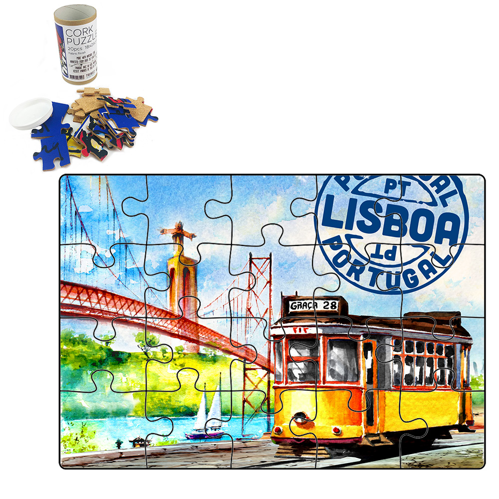 Puzzle with cardboard tube box