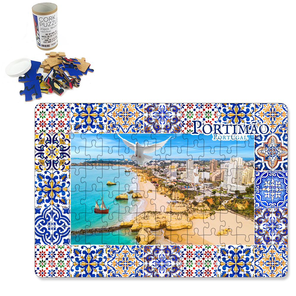 Puzzle with cardboard tube box