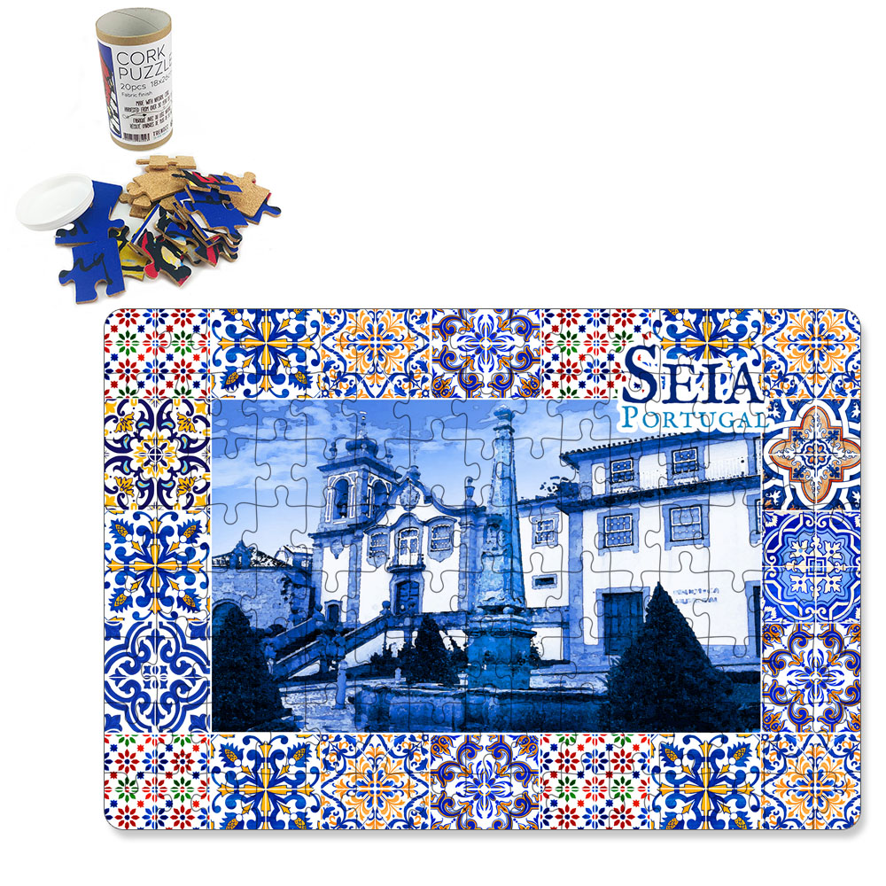 Puzzle with cardboard tube box