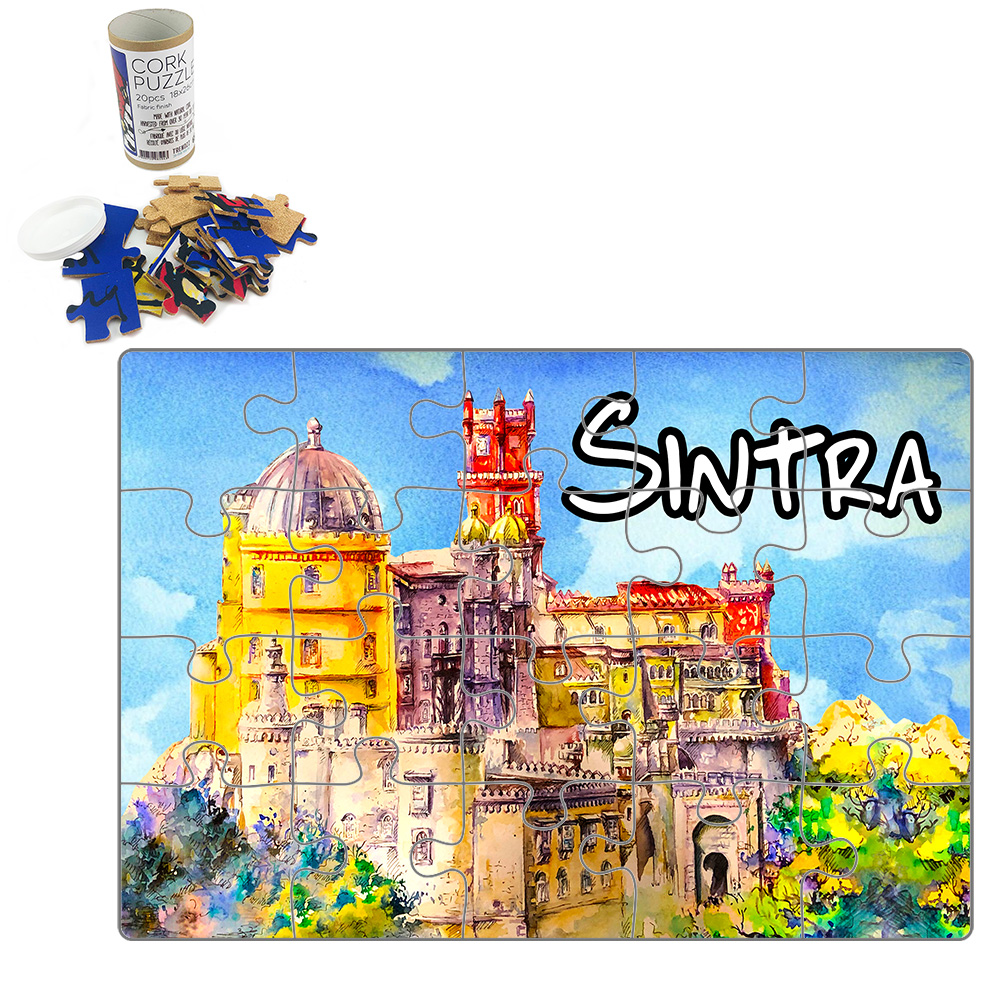 Puzzle with cardboard tube box